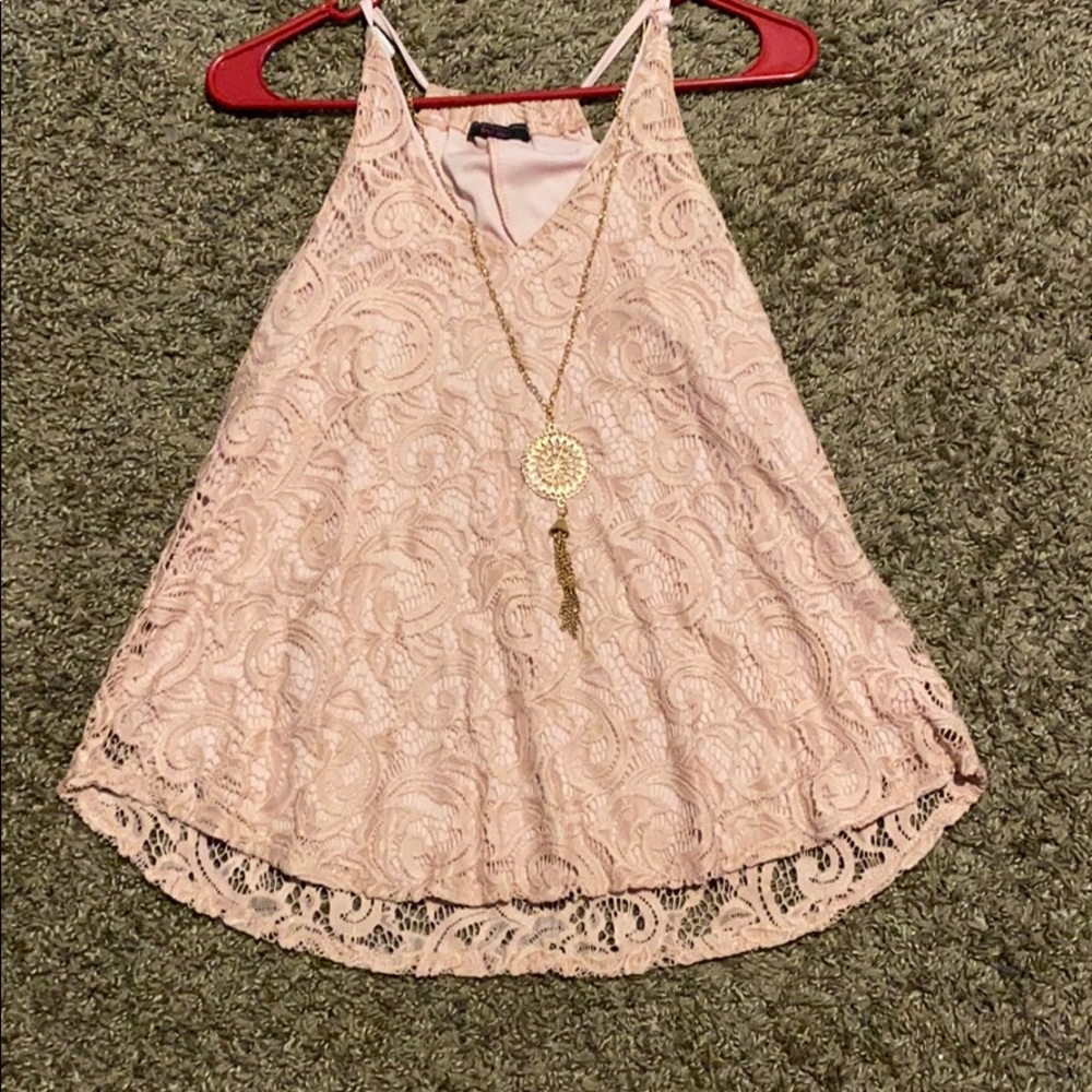 Pink lace top